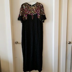 Full Length Beaded Evening Dress